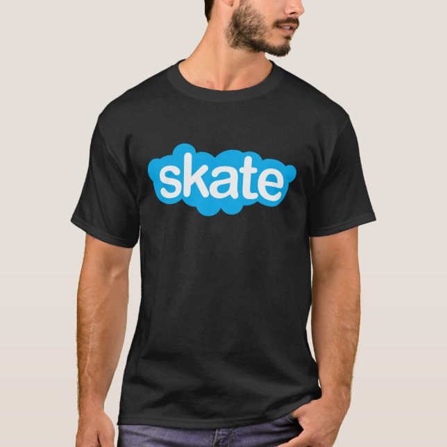 Camiseta Skate/Camisa-T do Skype (Frente)