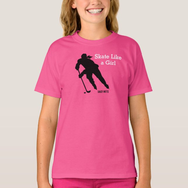 Camiseta Skate como um rosa-de-hóquei (Frente)