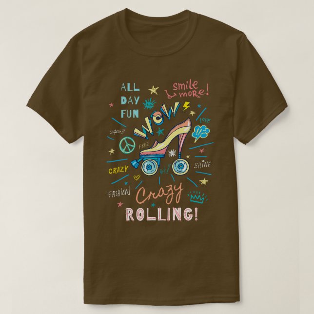 Camiseta Skate De Rolagem Funny Retro Para Meninas (Frente do Design)