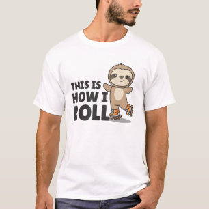 Camiseta Skate de rolo de lama Engraçado Skate de rolo de 