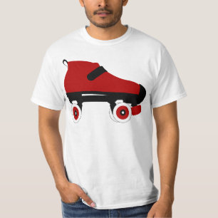 Camiseta skate derby do rolo quádruplo vermelho