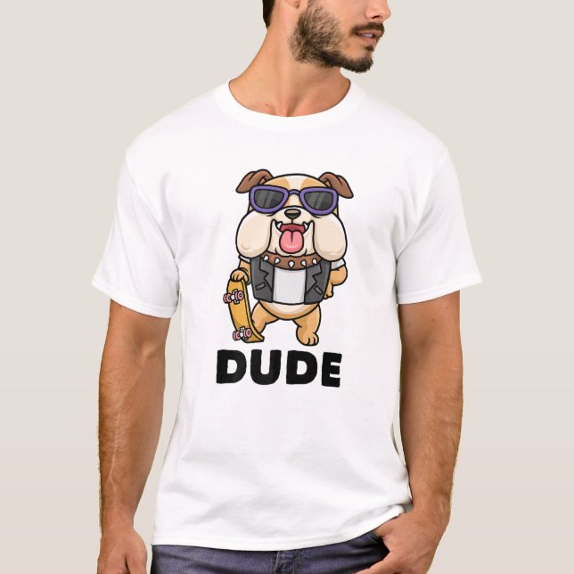 Camiseta skate - Dude - Pitbull - Skating - Skate Park (Frente)