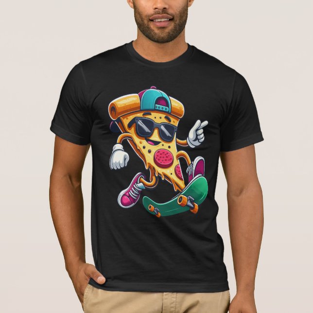 Camiseta Skate e Fatia: A Teia da Pizza Mais Alta (Frente)