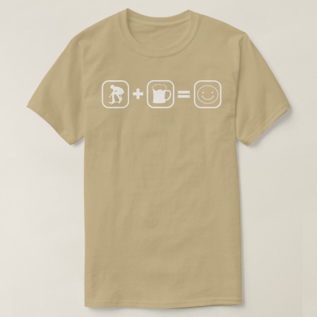 Camiseta skate elétrico de skate e cerveja (Frente do Design)