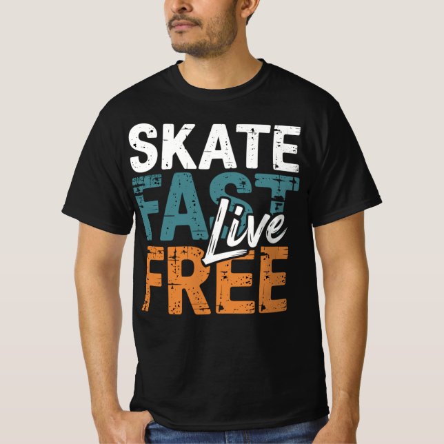 Camiseta Skate Fast Live Free (Frente)