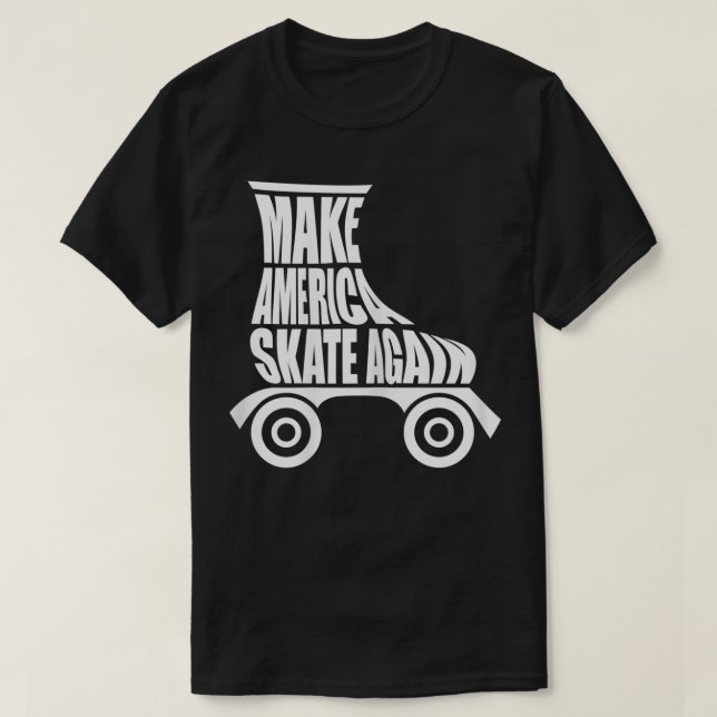 Camiseta Skate feminino novamente Roller Skating Cute (Frente do Design)