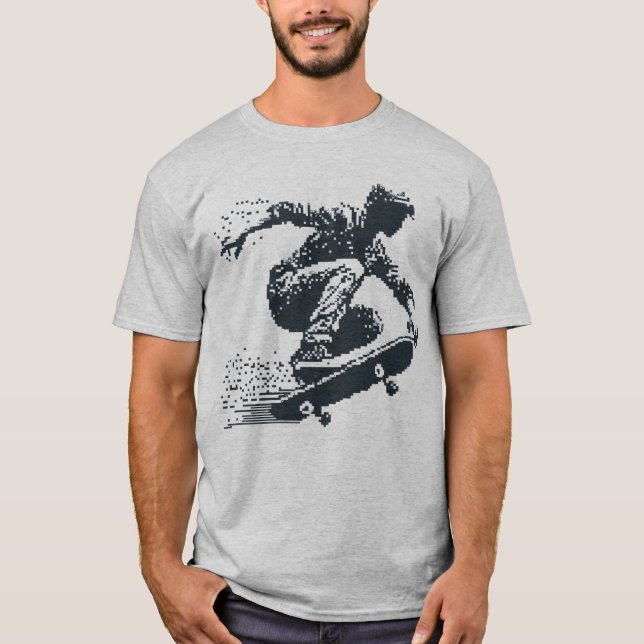 Camiseta skate gráfico ixelado (Frente)