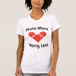 Camiseta Skate Mais Preocupado Menos - Patinação Engraçada