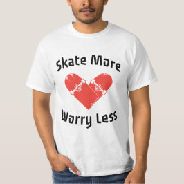 Camiseta Skate Mais Preocupado Menos - Patinação Engraçada