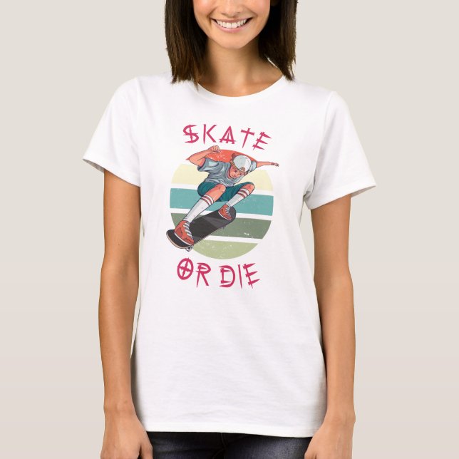 Camiseta Skate ou morrer Skateboarder Boy (Frente)