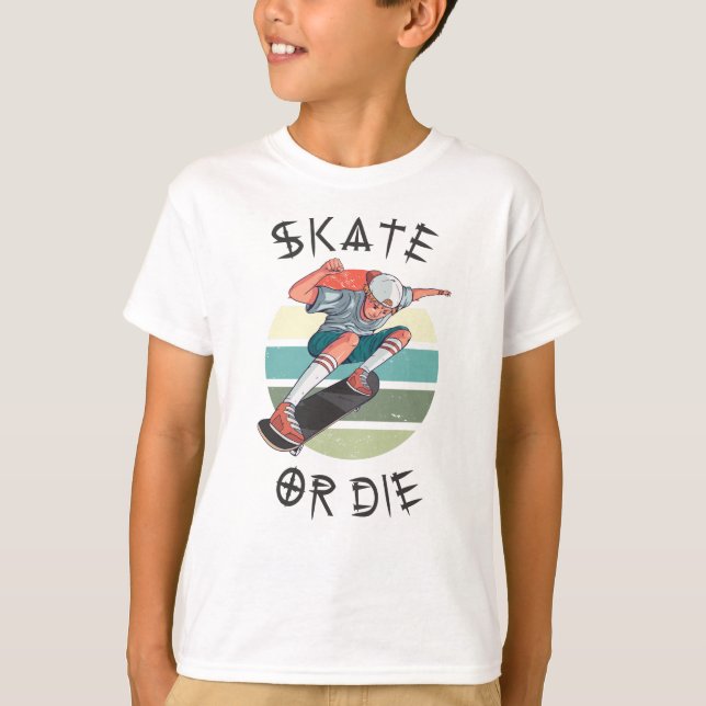 Camiseta Skate ou morrer Skateboarder Boy (Frente)