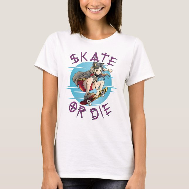 Camiseta Skate ou morrer Skateboarder Girl (Frente)
