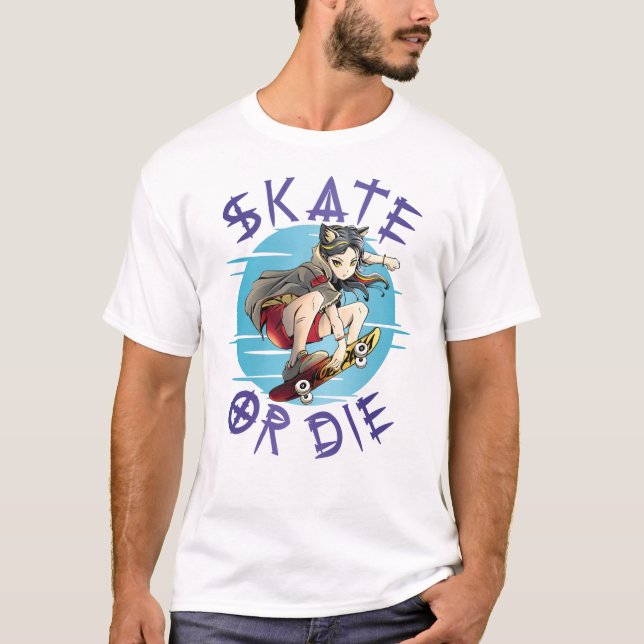 Camiseta Skate ou morrer Skateboarder Girl (Frente)