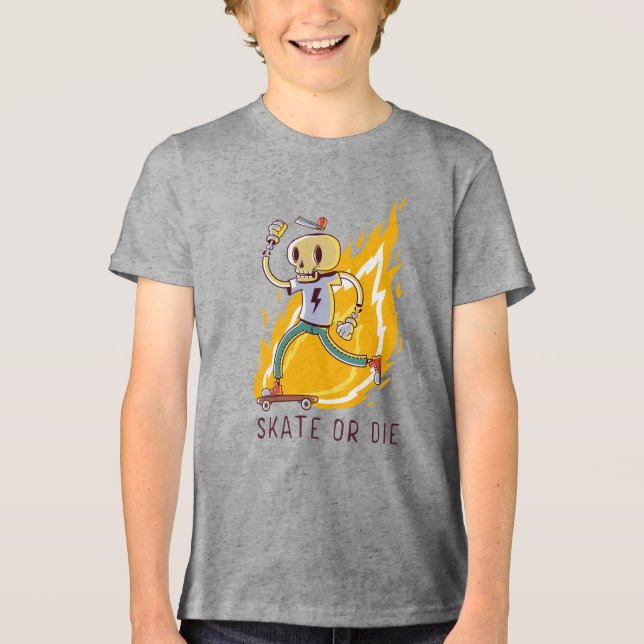 Camiseta Skate ou Morte: O Espírito Fiery do Skateboard (Frente)