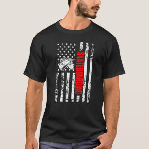 Camiseta SKATE Patriótico do Esporte de Bandeira Americana