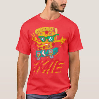 Camiseta Skate Pizza deliciosa pão de café italiano