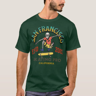 Camiseta skate profissional de patinação de São Francisco