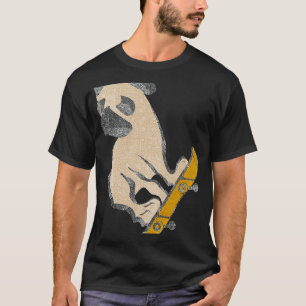 Camiseta Skate Pug Dog Skateboard Puppy Engraçado Classe En