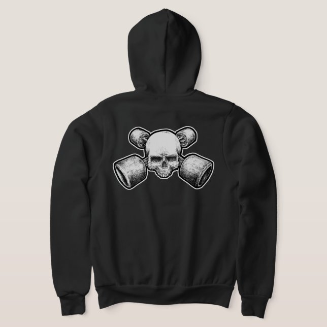 Camiseta SKATE ROCK OG-StyleSkateboard Skull X truX ZIPPER (Postura das costas)