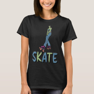 Camiseta Skate Skater Girl Roller Skates Boho Hippie Girl