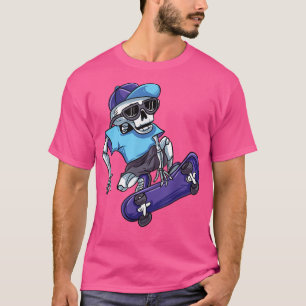 Camiseta Skate Skeleton Riding Skateboard