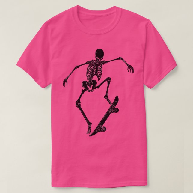 Camiseta Skate Skeleton Skateboard Amante Funny Ska (Frente do Design)
