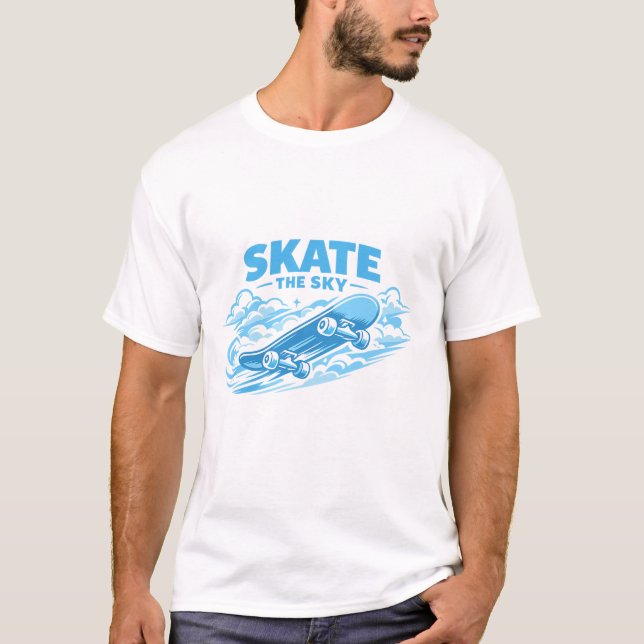 Camiseta Skate The Sky – Blue Drift (Frente)