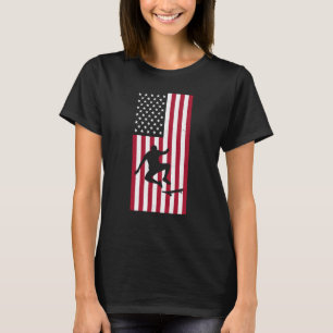 Camiseta Skate Vintage American Flag Skateboard