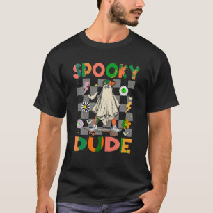 Camiseta Skateboard Boo Ghost Spooky Dude Hippie Halloween