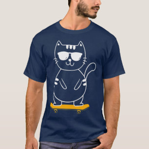 Camiseta Skateboard Cat - Skateboard Skateboarder Skater