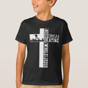 Camiseta Skateboard Cruz Fé Um Monto De Jesus 