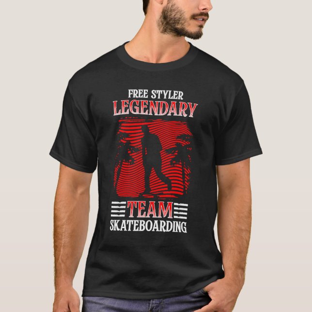 Camiseta Skateboard da Equipe Legendária do Freestyle (Frente)