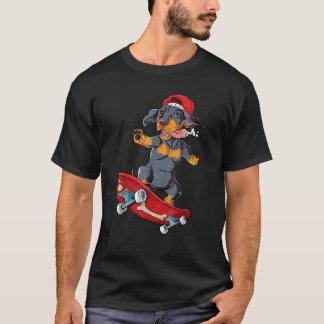 Camiseta Skateboard Dachshund Cachorro Wiener Funny Skatebo