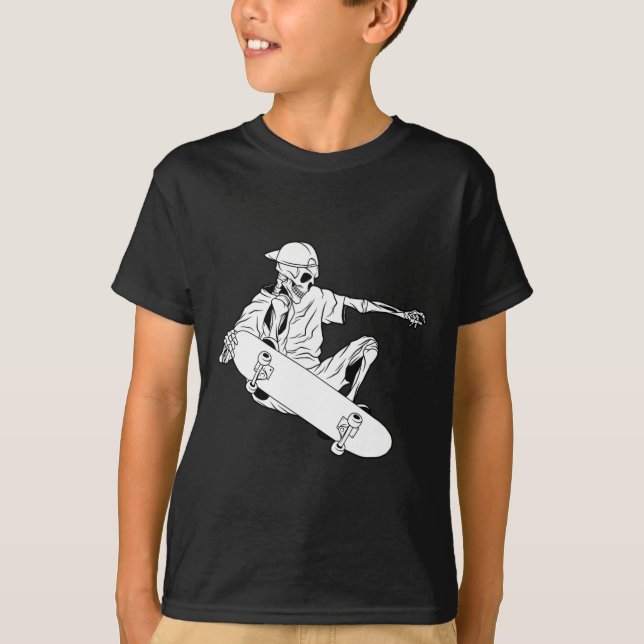 Camiseta Skateboard de Halloween para presente de skate par (Frente)