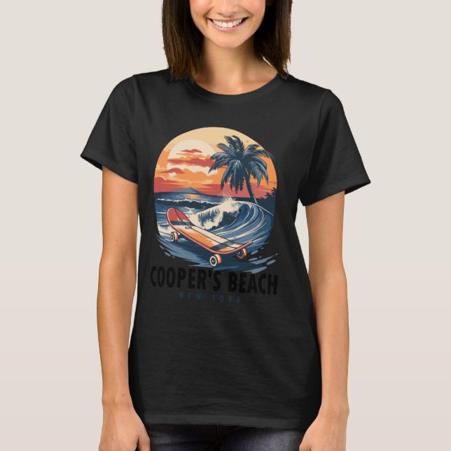 Camiseta Skateboard de praia de New York Cooper (Frente)