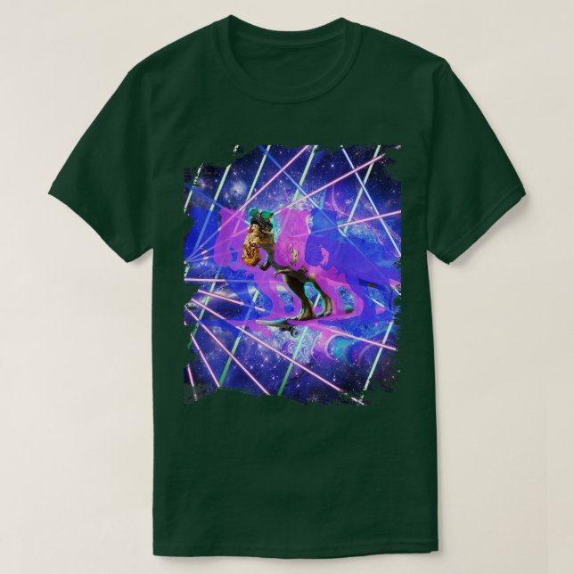 Camiseta Skateboard Dinossaur, Rave Trippy Las (Frente do Design)