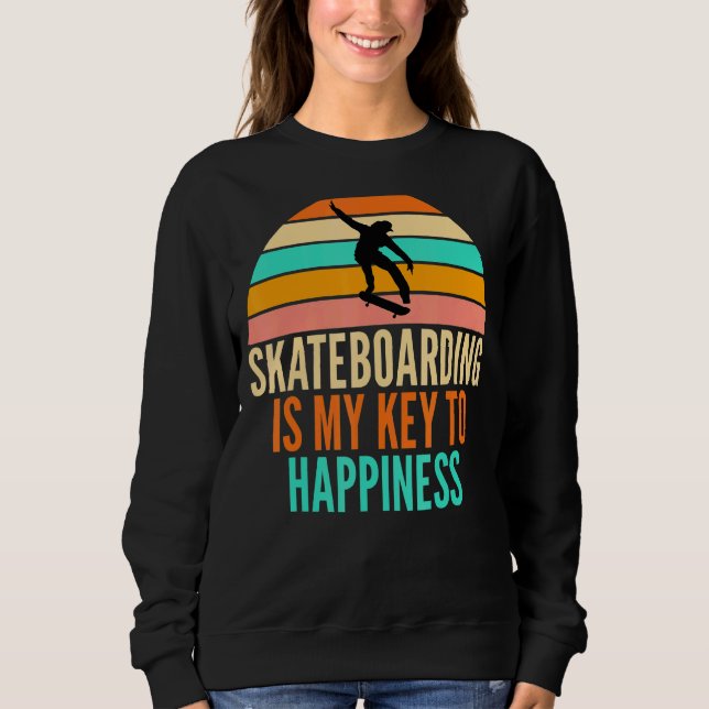 Camiseta Skateboard É Minha Chave De Felicidade Para Skateb (Frente)