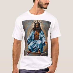Camiseta Skateboard Jesus Engraçado Arte Religiosa Rua Urba