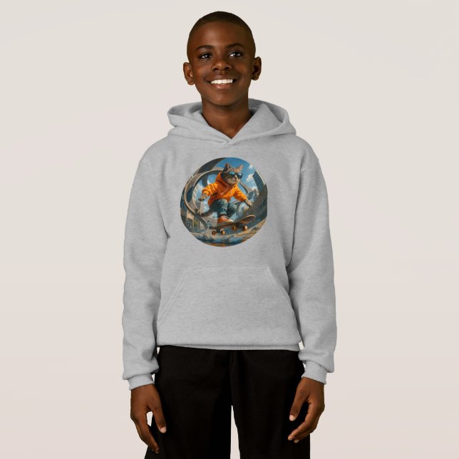 Camiseta Skateboard Kat Hoodie – Vrijheid in Beweging (Frente Completa)