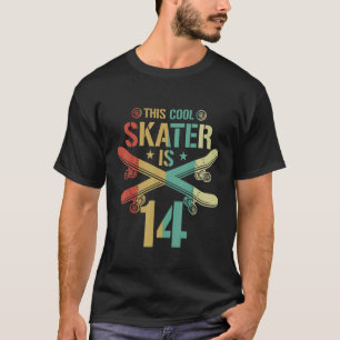 Camiseta Skateboard Mens 14 Birthday Menino de 14 Anos