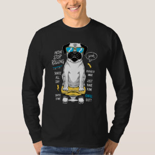 Camiseta Skateboard Pug Puppy Skateboard Dog Skater Pug