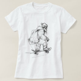 Camiseta Skateboard Santa Claus com Presentes