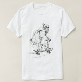 Camiseta Skateboard Santa Claus com Presentes