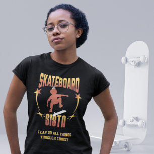 Camiseta SKATEBOARD SISTA Afro Skateboard Nome Personalizad