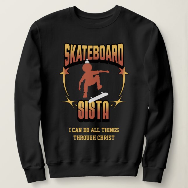 Camiseta SKATEBOARD SISTA Afro SkateBOChristian (Frente do Design)