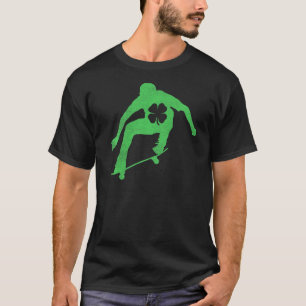 Camiseta Skateboard Skater Dia de São Patrício Irlandês San