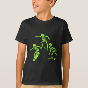 Camiseta Skateboard Skeletons Halloween Skater Boys Criança