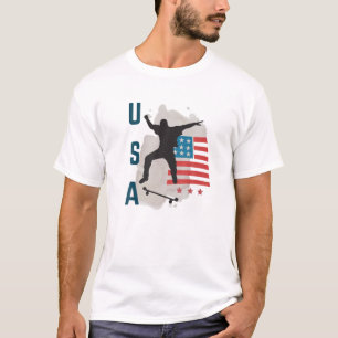 Camiseta Skateboard USA Support Team T USA Flag Drea
