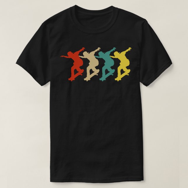 Camiseta Skateboard Vintage Retro Skateboarder (Frente do Design)