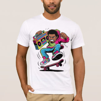 Camiseta Skateboarder de Hip Hop Retro